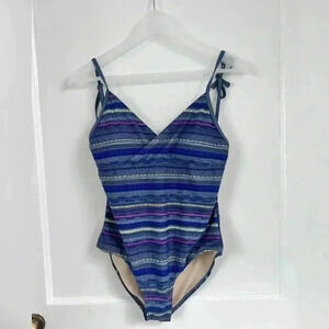 Tea Kids Printed Surplice One Piece Swimsuit